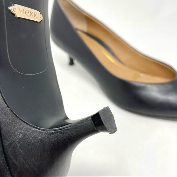 Vionic Black Josie Kitten Heel Leather Pumps Size 9/41 - Picture 10 of 12